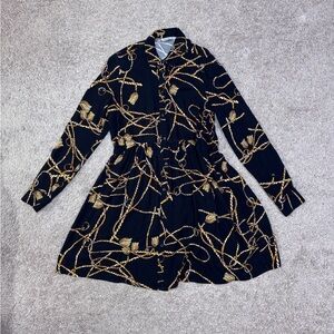 Stradivarius Black Dres-Shirt with Rope Design